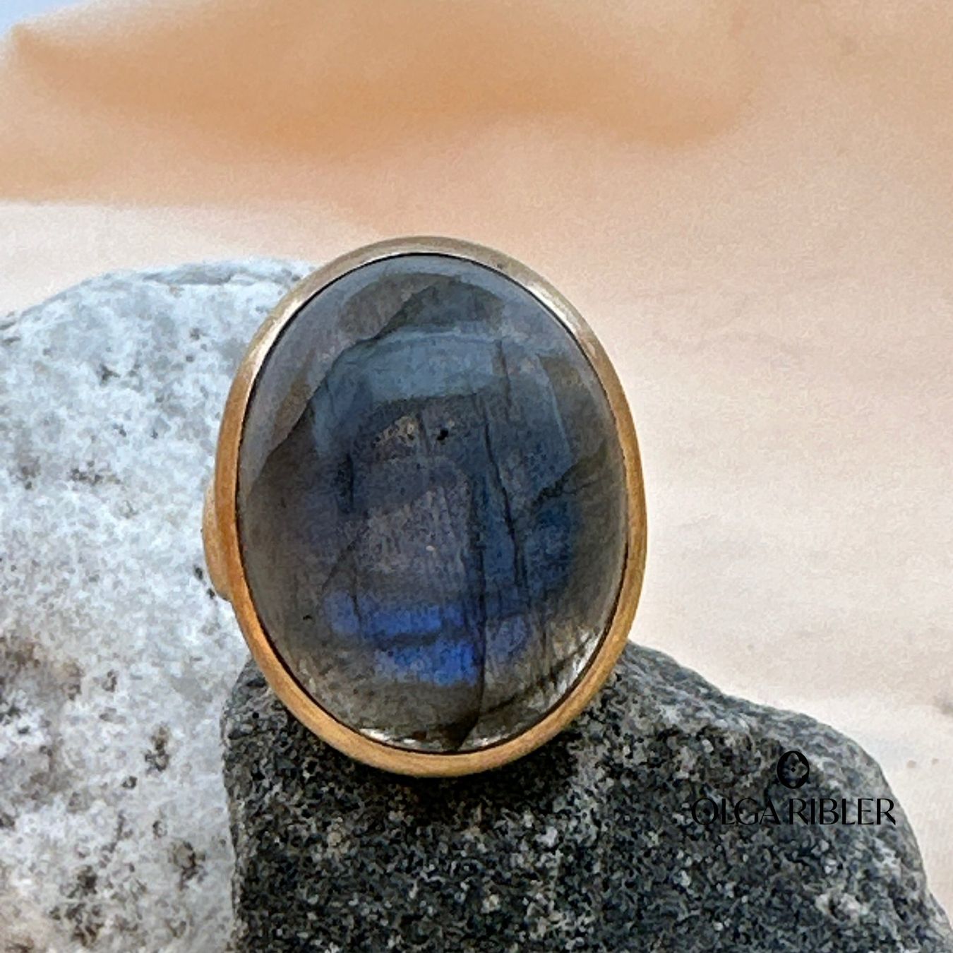 Olga Ribler Ringe: Unikate Silber Ring 925 mit Labradorite Grösse 58 – Neu (gemäss Beschreibung) aus Luzern von Schmuckoutlet 2
