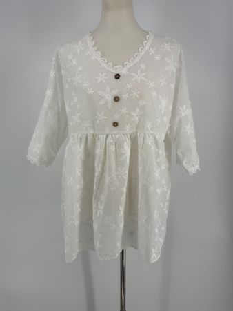Bluse weiss bestickt Gr. XL