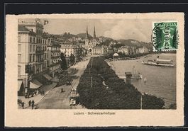 Luzern, Schweizerhofquai mit Strassenbah