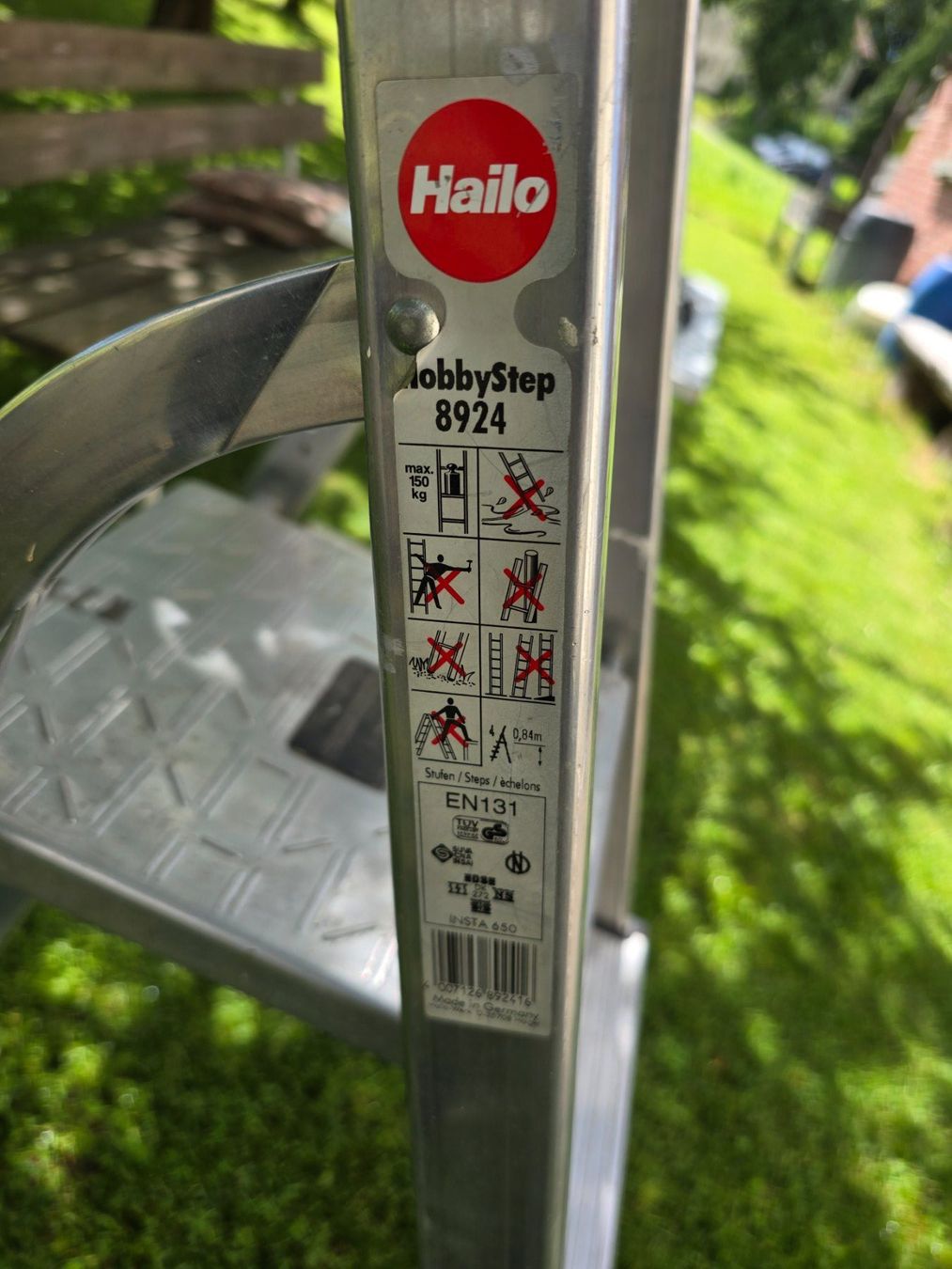 Scale: Alu Haushaltleiter, 4 Stufen, – Usato da Rorschacherberg venduto da Scharfeegge 3
