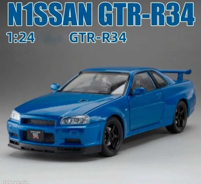 Modèle réduit Nissan GTR R34 1:24 bleu (Neu und originalverpackt) in ...