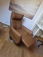 Drehstuhl Relaxsessel, braunes Leder, top Zustand!