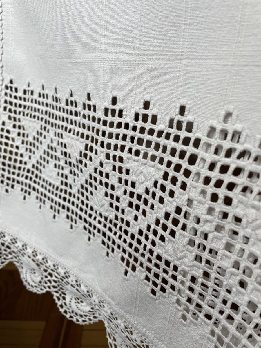 Sonstige Tischwäsche: Tischtuch ca 170x 280cm  Leinen mit Spitzen alt – Gebraucht aus Sirnach von dasrosahaus 7