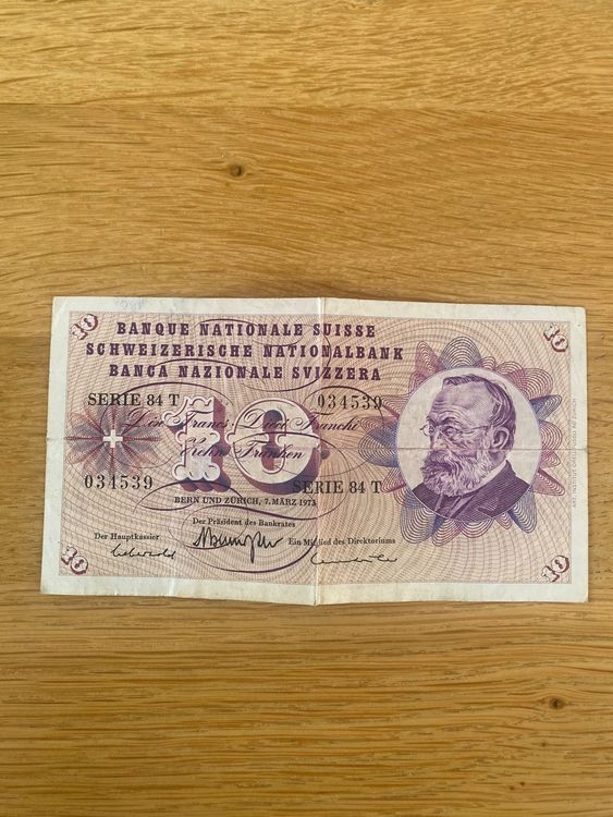 alte 10 Franken Note (Gebraucht) in Gais für CHF 9 – mit Lieferung auf ...