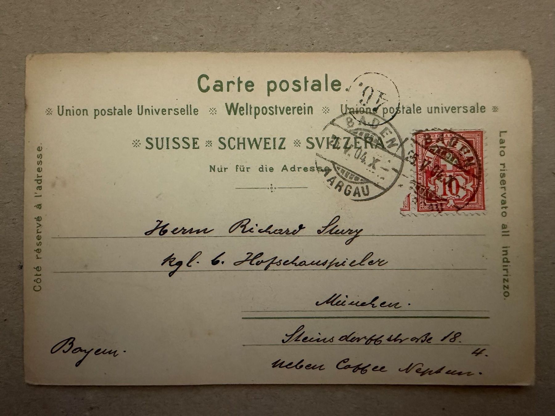 Cartoline postali: BADEN - mit Schloss Stein - Ansichtskarte – Usato da Tegerfelden venduto da siebenmacky 1