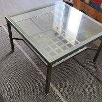 Moderner Couchtisch Glas Metall Rechteckig