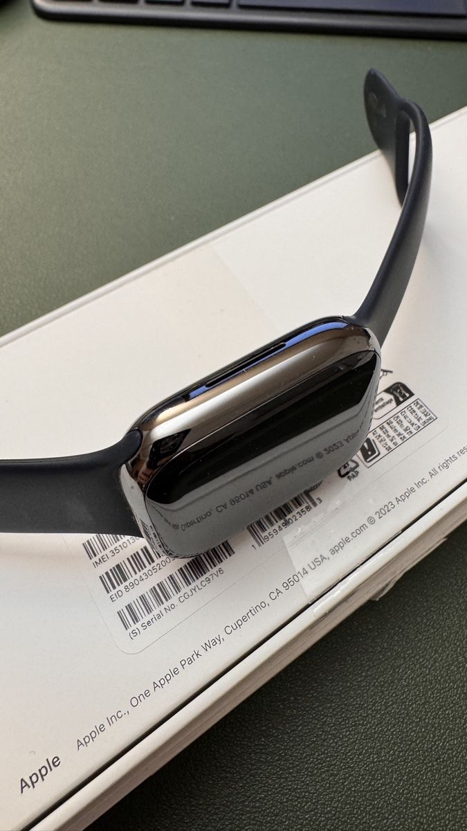 Apple Smartwatch: Apple Watch Edelstahl Series 9 41mm Graphite  – D'occasion à Wolfwil par HerrZg 2