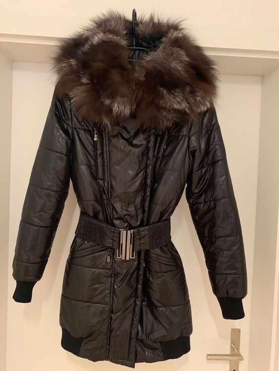 Pelzjacke Mantel Echtpelz Fuchs schwarz (Neu (gemäss Beschreibung
