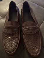 Herren Leder-Loafer Gr. 44 – Echtleder – Handgeflochten – Se