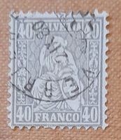 Sitzende Helvetia 40rp Grau