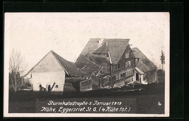 Ansichtskarten: Eggersriet, Sturmkatastrophe Januar 1919 – Gebraucht aus Berlin von bartko-reher