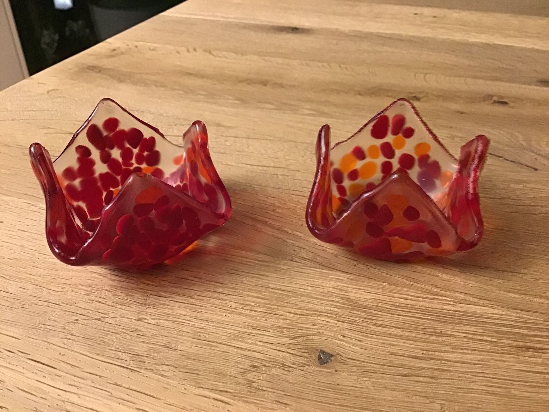 Portacandele: Glas Teelichter rot 2Stück – Usato da Frenkendorf venduto da silasho 1