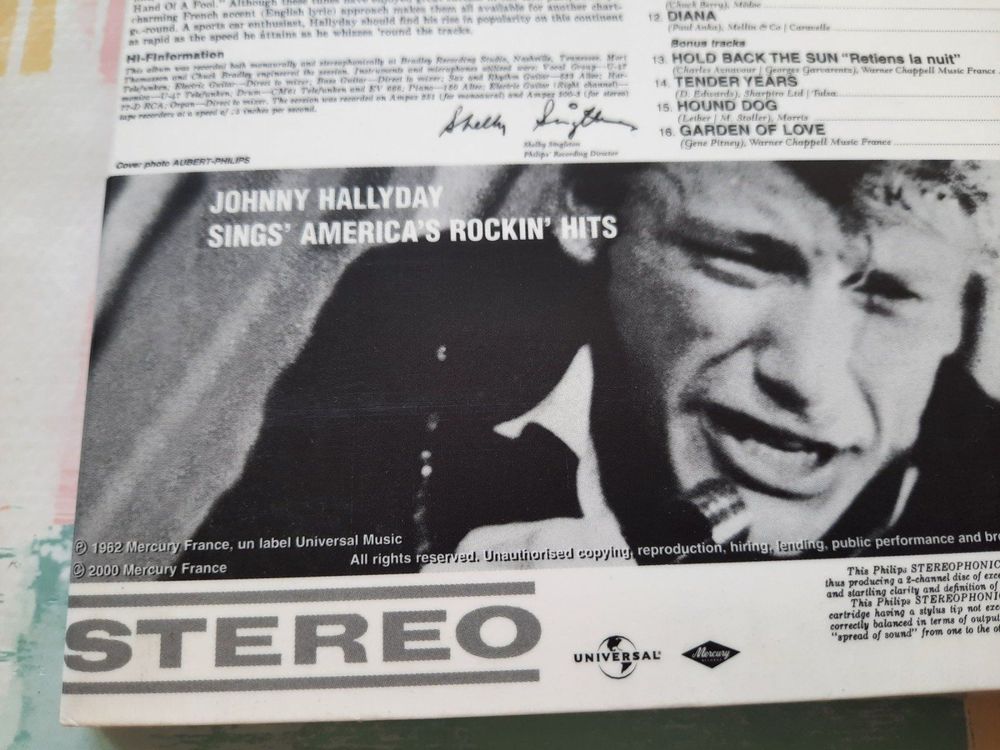 CD Johnny Hallyday sings America's Rockin'Hits