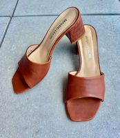 Elegante Damen Mules Gr. 37 | Made in Italy | Cognac