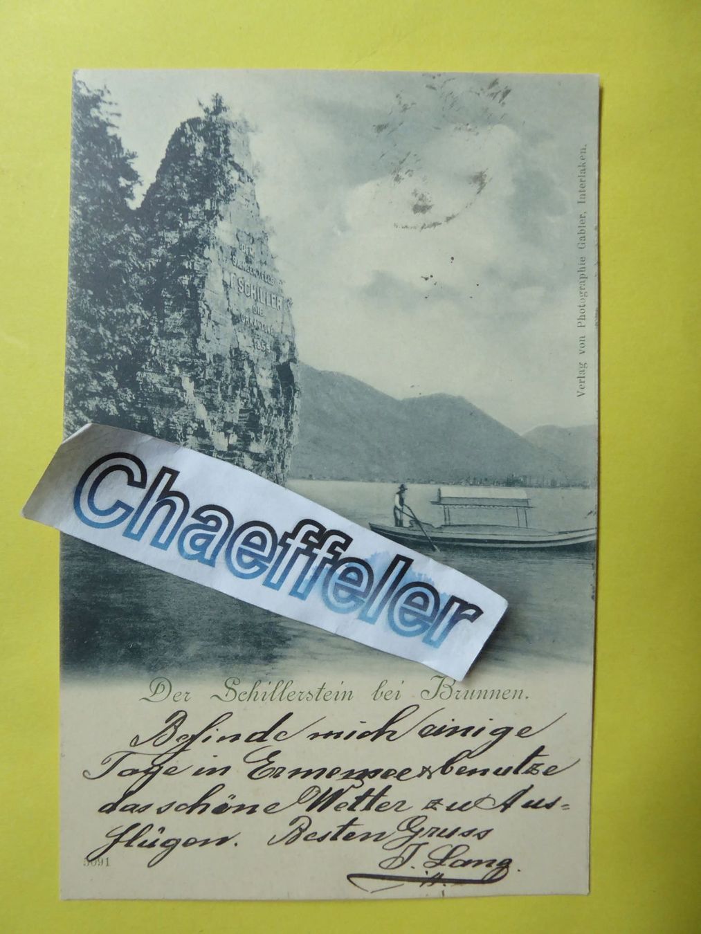 Cartoline postali: 1907 Der Schillerstein bei Brunnen – Usato da Zürich venduto da Chaeffeler