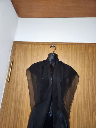 Étole noire en soie 100% KREIER, made in Switzerland, été