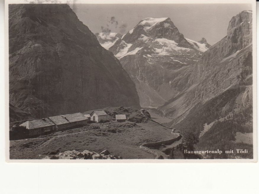 Cartoline postali: Baumgartenalp mit Bahnstempel Linthal – Usato da Bürglen TG venduto da StampGraf