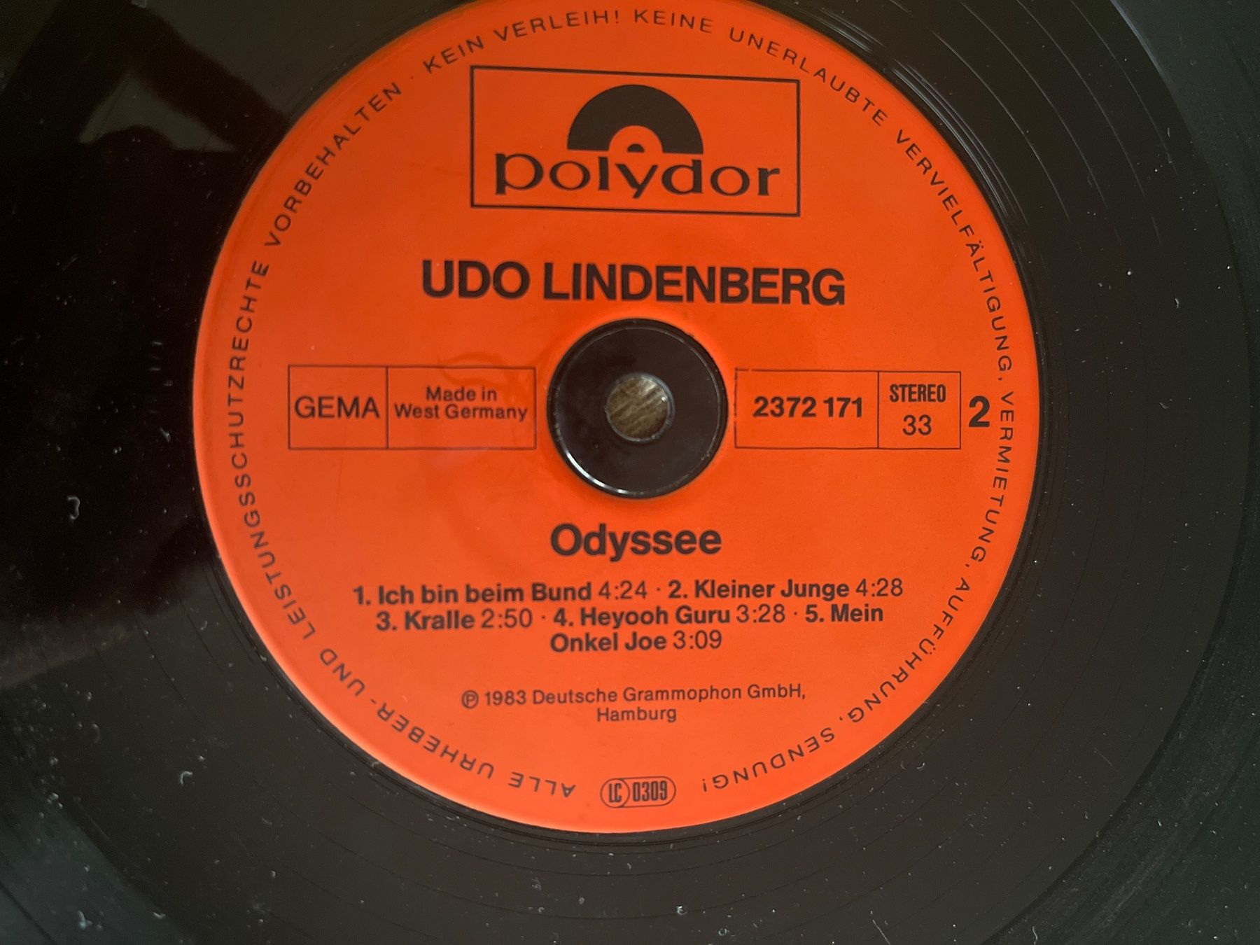 Schallplatten: A261/Udo Lindenberg - Odyssee – Gebraucht aus Frutigen von Philippe_jsp 2
