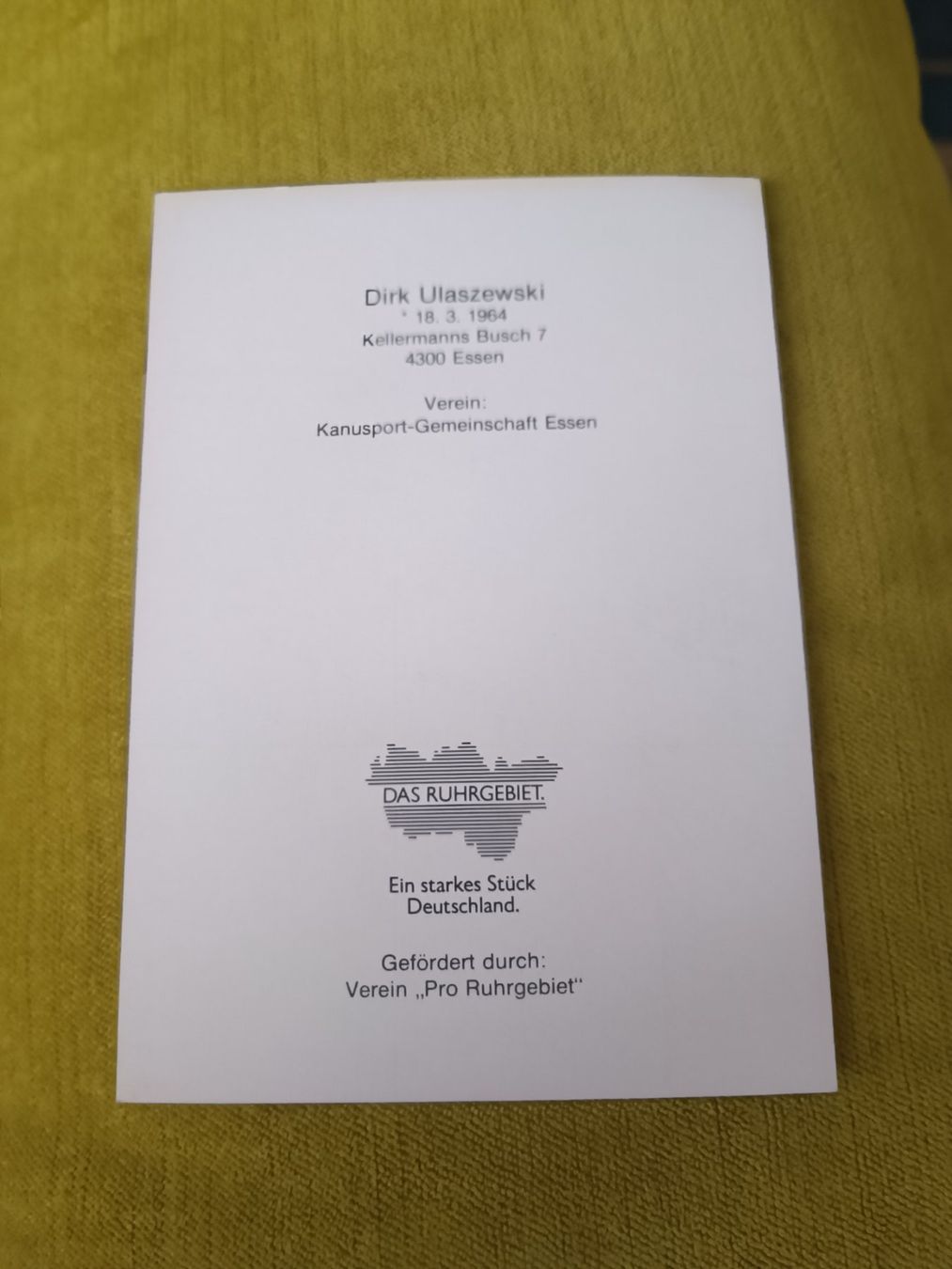 Autographes: Dirk Ulaszewski – D'occasion à Menziken par Autogramme 1