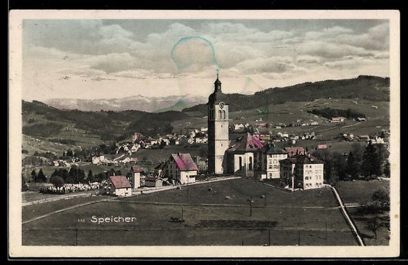 Cartoline postali: AK Speicher, Kirche und Ortsansicht – Usato da Berlin venduto da bartko-reher