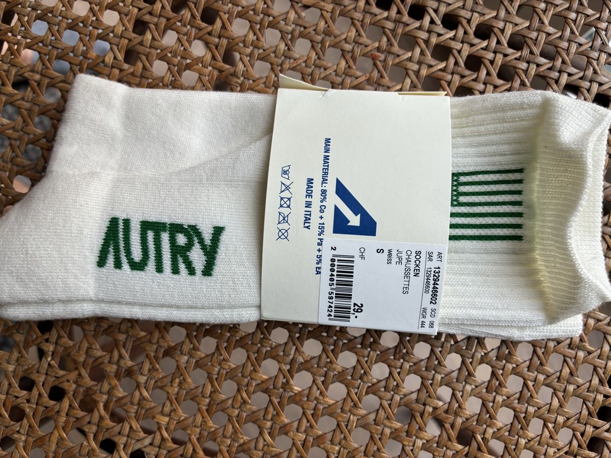 Calze: Socken AUTRY Weiss mit Logo Grösse S neu – Nuovo e nell'imballaggio originale da Winterthur venduto da Mitschg 1
