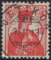 UETIKON 17.II.13 - Vollstempel auf Helvetia Brustbild