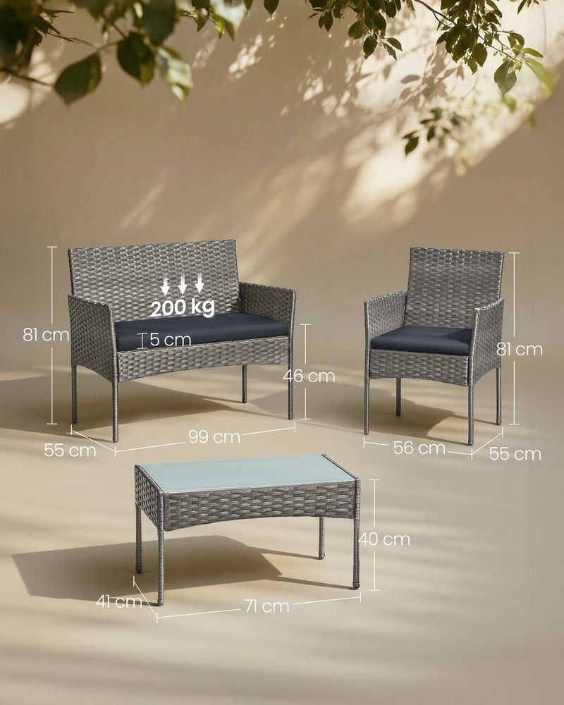 Tischgruppe: Gartenmöbel Set aus PE Polyrattan ARVEN – Neu und originalverpackt aus Lachen SZ von MAMORU-MOEBEL 5
