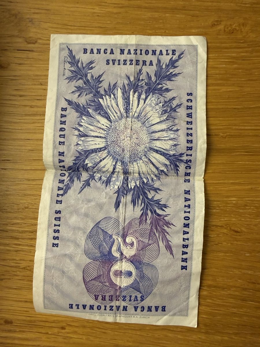 Banconote: 20 Franken Note Dufour Serie 101 S gebraucht. – Usato da Basel venduto da wah_wf7m 1