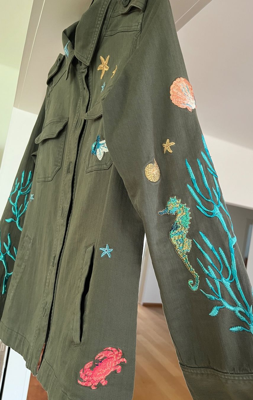 Giacche: Khaki-Jacke mit maritimer Stickerei – Usato da Zürich venduto da nicoleperquy 1