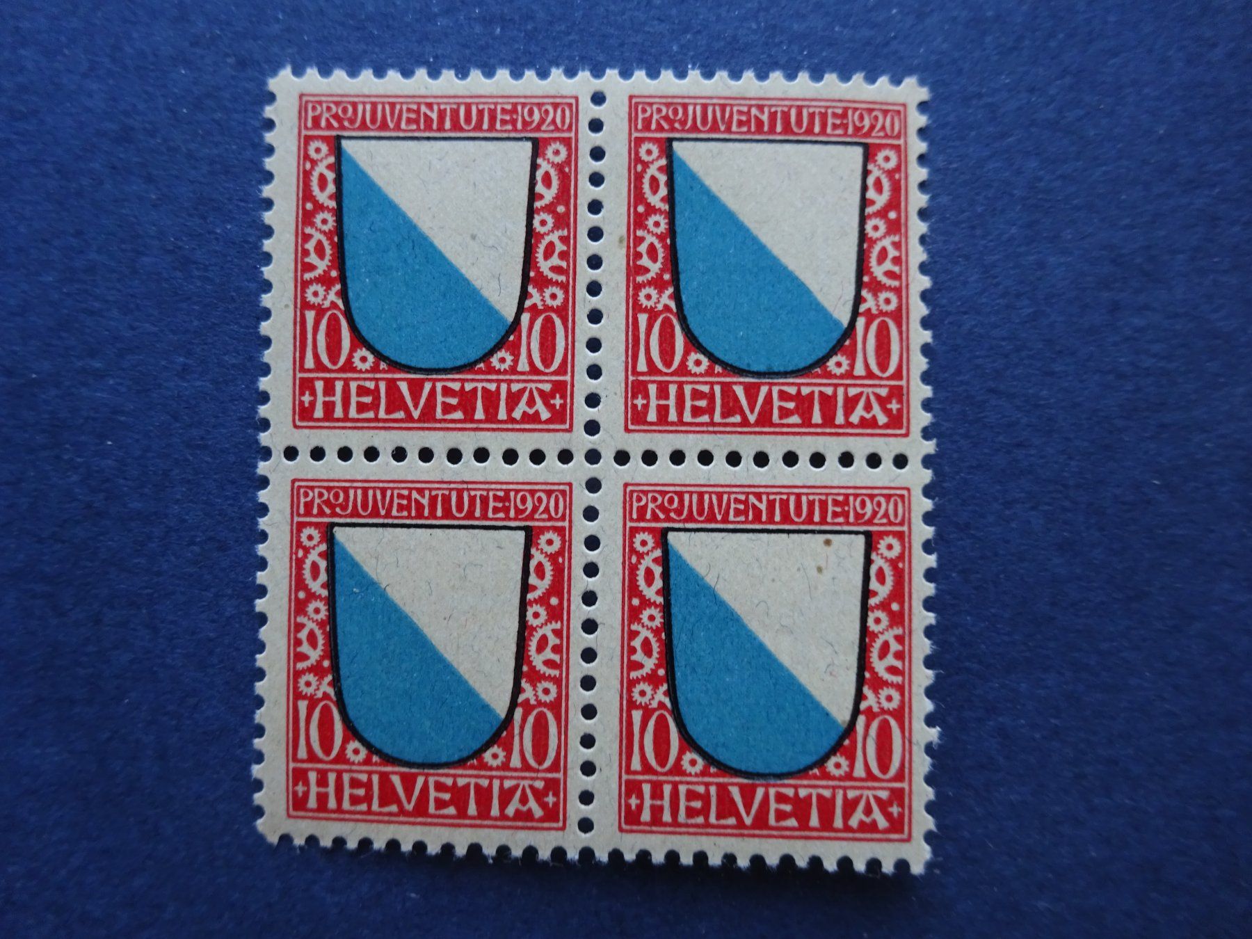 Tutti i francobolli: 1920 Pro Juventute 4er Block postfrisch – Usato da Appenzell-Steinegg venduto da adi1975 1