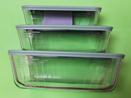 PYREX: 3 LEBENSMITTELBEHÄLTER AUS GLAS NEU + UNBENUTZT!!!