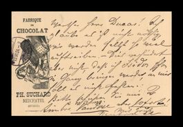 1884 Ganzsache CHOCOLAT PHILIPPE SUCHARD NEUCHÂTEL - GENÈVE