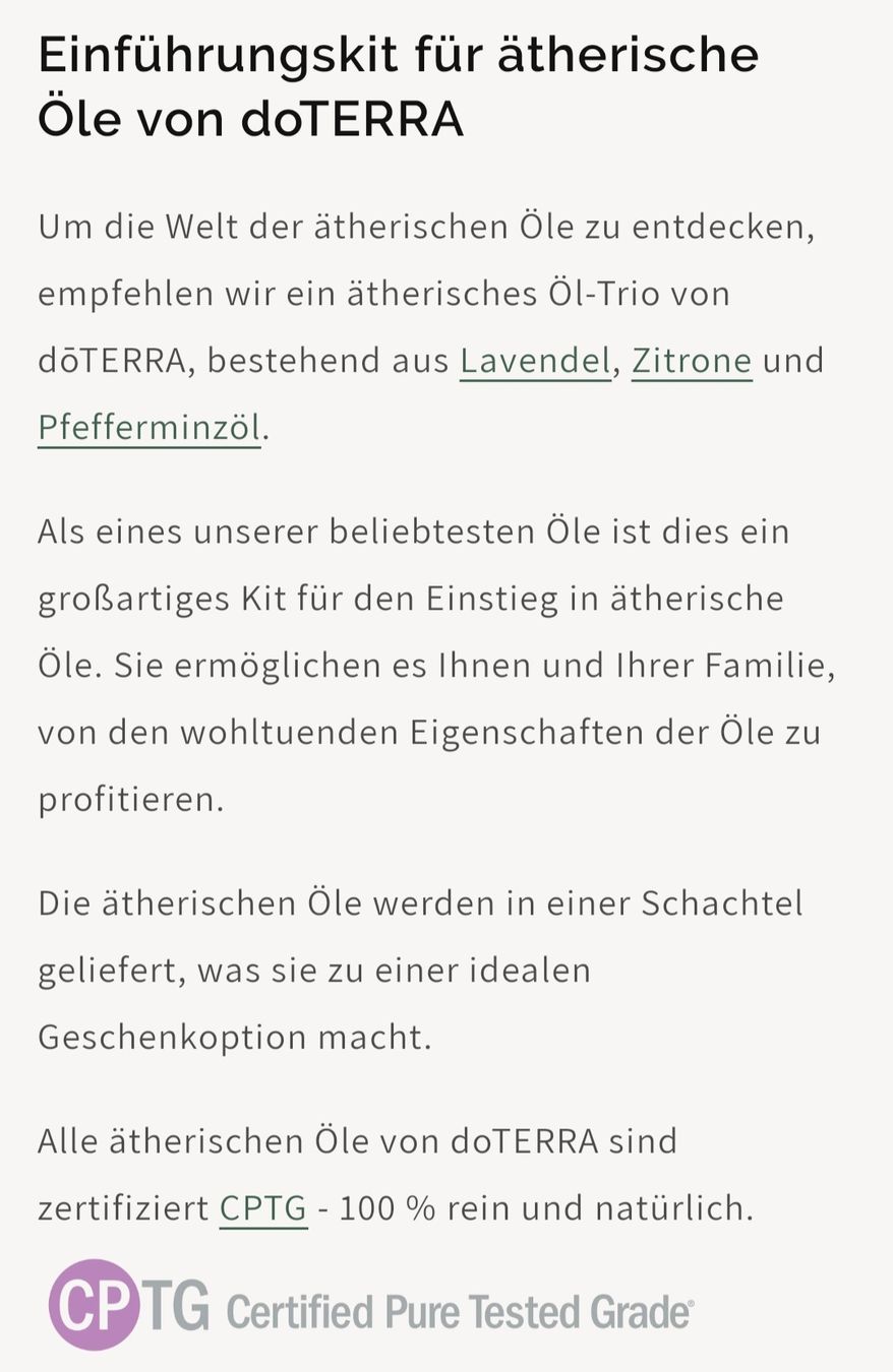 Doterra Oli essenziali: Döterra kit Lemon, Peppermint, Lavander. 5ml – Nuovo e nell'imballaggio originale da Gwatt (Thun) venduto da Letzte-Chance-II 1