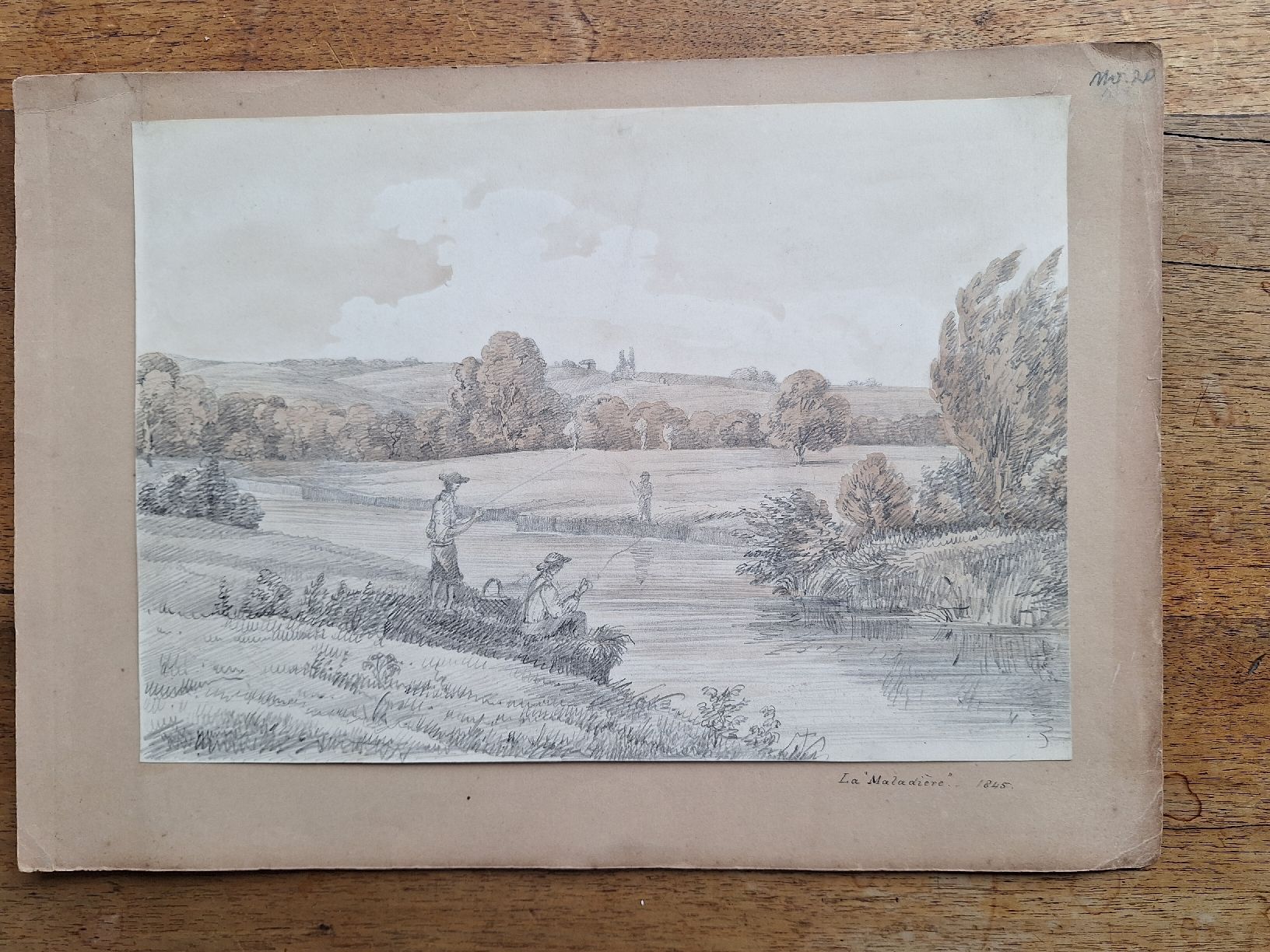 Gemälde: LAC DE GENEVE. LA MALADIERE 1845 – Gebraucht aus Bevaix von bohrap