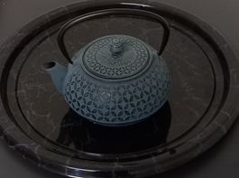 NEU *GUSSEISEN - TEEKANNE* MIT ZUBEHÖR/H 17/B 18/ÖFFN.9CM