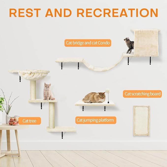 Tiragraffi: Katzen kletterwand Set,4-Teiliges  Katzenmöbel (Hellgrau) – Nuovo e nell'imballaggio originale da Oberentfelden venduto da Sch_md58 3