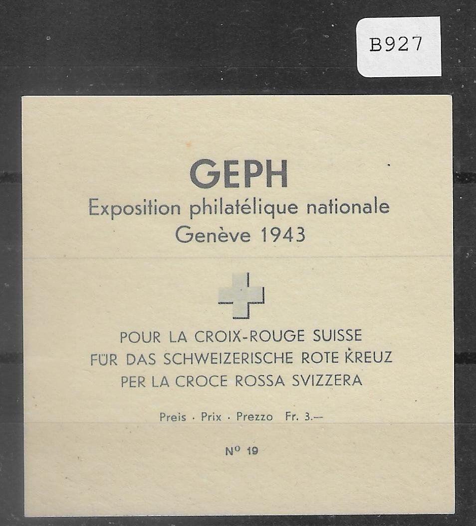 Tutti i francobolli: Genfer Block W18 Bl. 10 ** postfrisch MNH 1943 – Nuovo e nell'imballaggio originale da Ettingen venduto da Kartenplanet 1