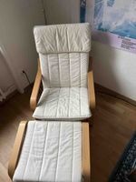 IKEA Poang Sessel mit Hocker weiss neuwertiger Zustand