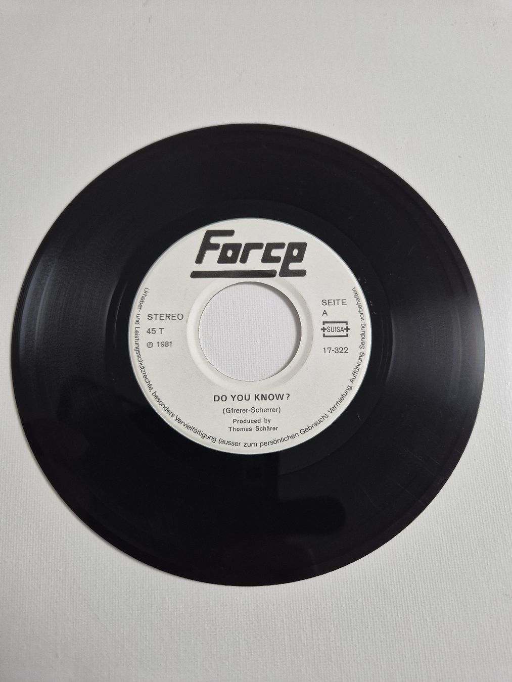 Dischi in vinile: Force -  Do You Know ? Time - Distributor - Single 7 , CH – Nuovo (secondo la descrizione) da Uster venduto da newwave0 2