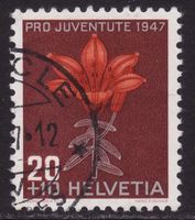 Pro Juventute SBK-Nr. 123 (Feuerlilie 1947) gestempelt