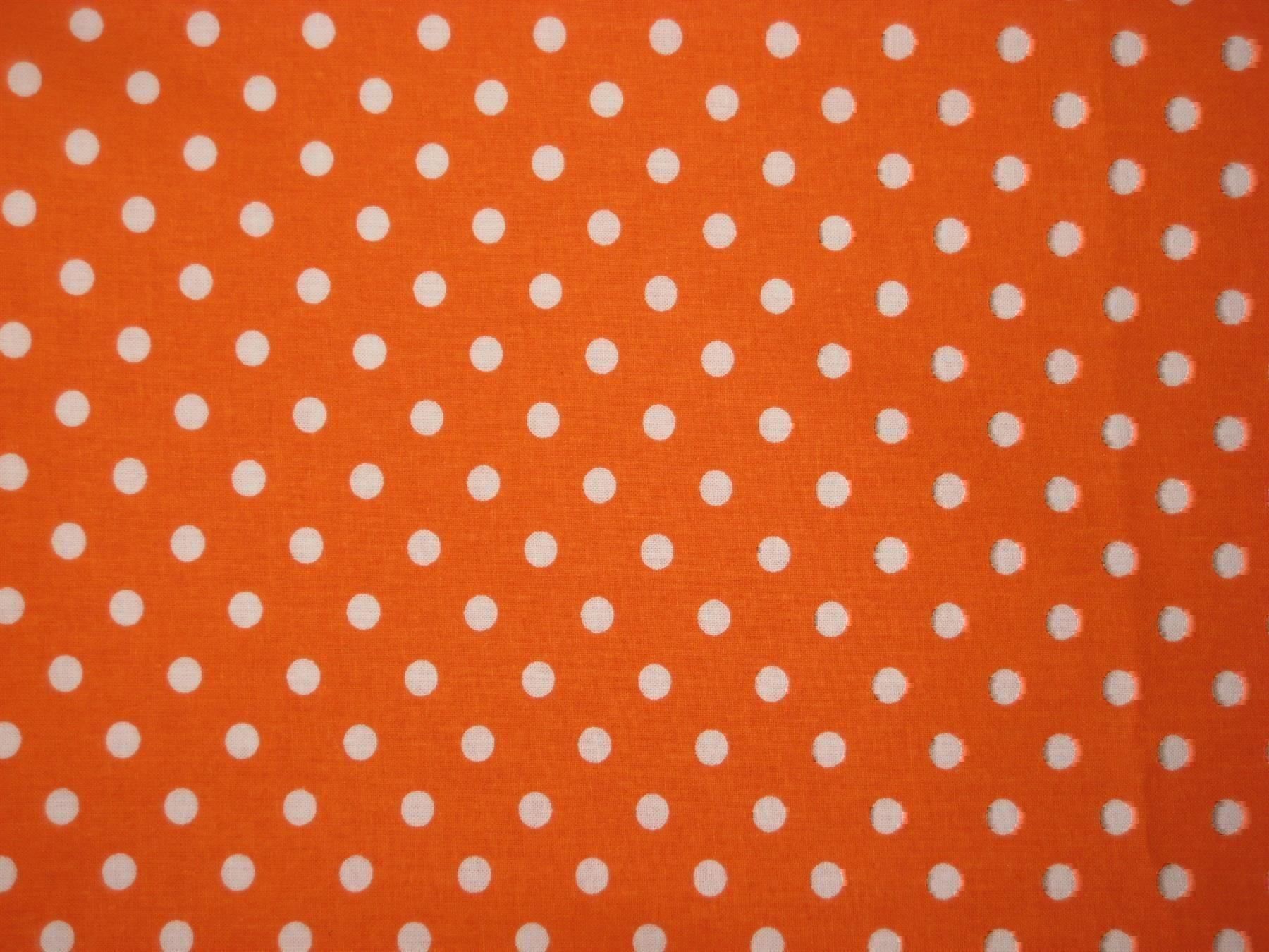 Stoffe: Baumwollstoff orange mit weissen Punkte – Neu und originalverpackt aus Füllinsdorf von Schlupp 1