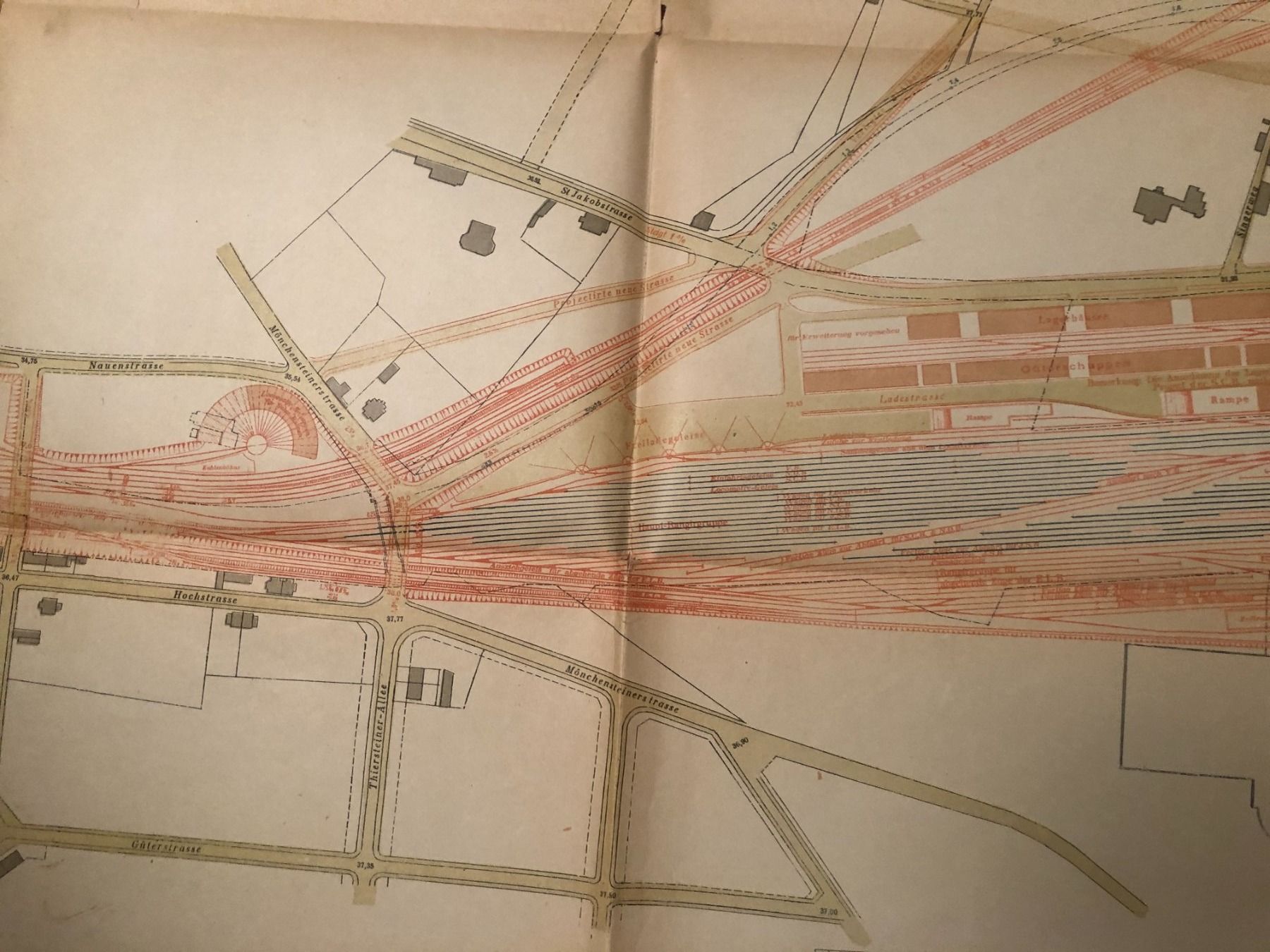 Grafica & Litografie: Güter- & Rangierbahnhof auf dem Wolf. Project C.O.Gleim 1894 – Usato da Zürich venduto da allp 2
