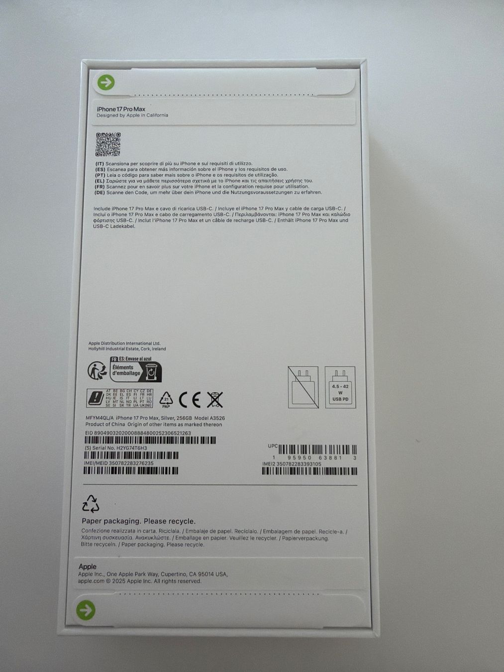 Apple Telefoni cellulari / Smartphones: iPhone 17 Pro Max Silb. 256GB, NEU, – Nuovo e nell'imballaggio originale da Rheinfelden venduto da nic_2bdw 1