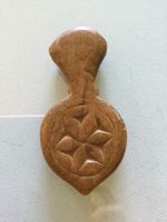 Antiker Krawatten Holz Schmuckstück 11cm 2,5 cm dick schön