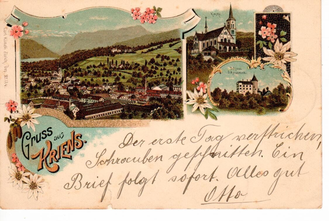 Ansichtskarten: Gruss aus Kriens  1899 – Gebraucht aus Wolhusen von Curver9