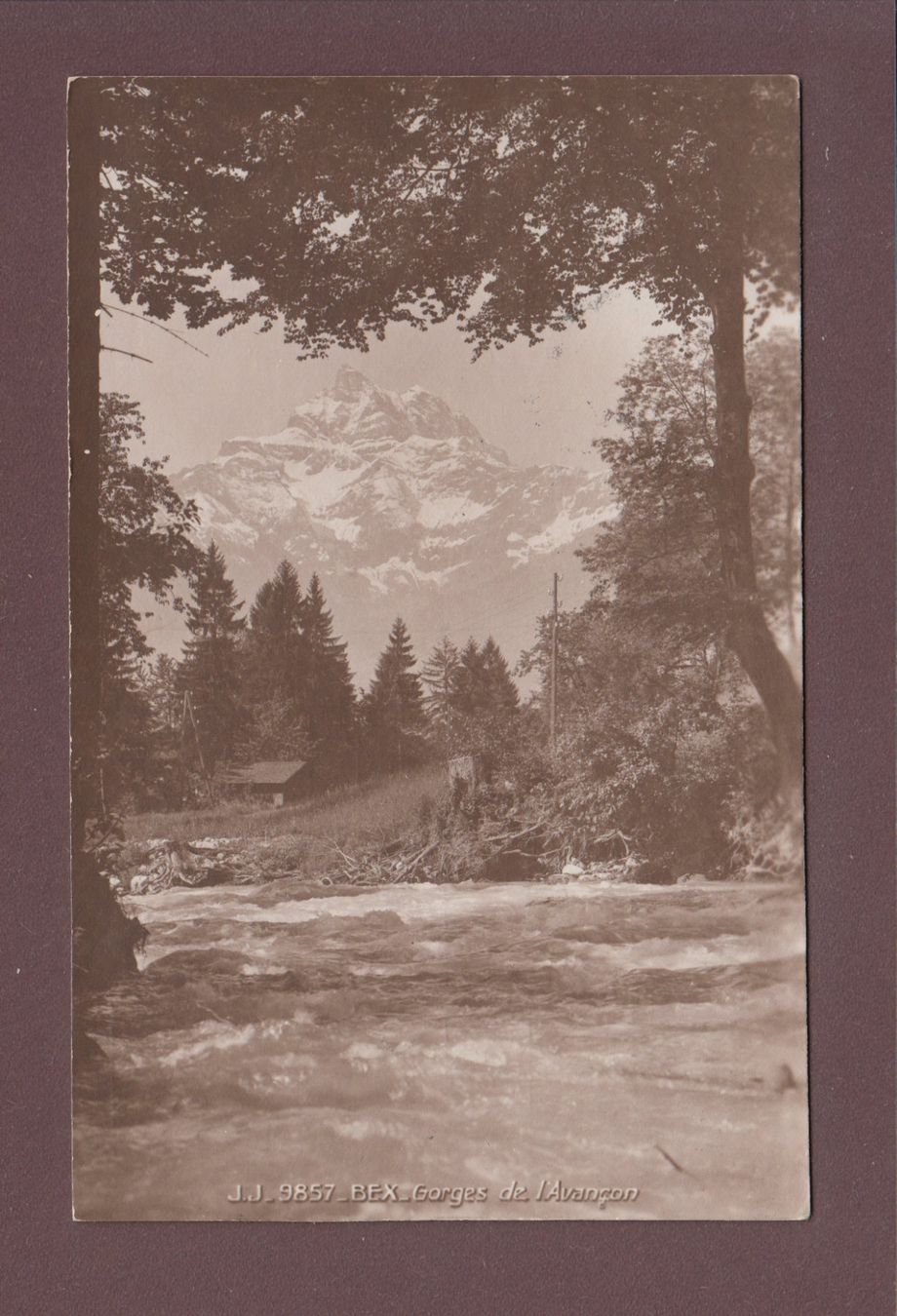 Ansichtskarten: BEX - Gorges de l'Avançon - 1921 – Gebraucht aus Pully von nicecards