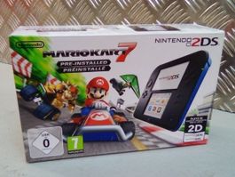 Nintendo 2DS Black/Blue + Schutzhülle mit OVP/CiB FABRIKNEU