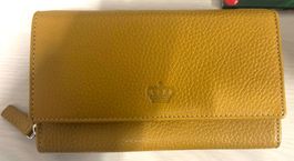 Elegantes Portemonnaie aus Echtleder in Senfgelb 👑