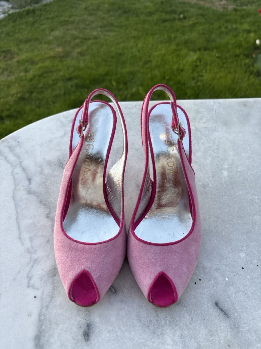 Escada Scarpe da donna: Escarpins Escada rose daim ouvert devant taille 37 – Nuovo (secondo la descrizione) da Bionnens venduto da raq_yx29 1