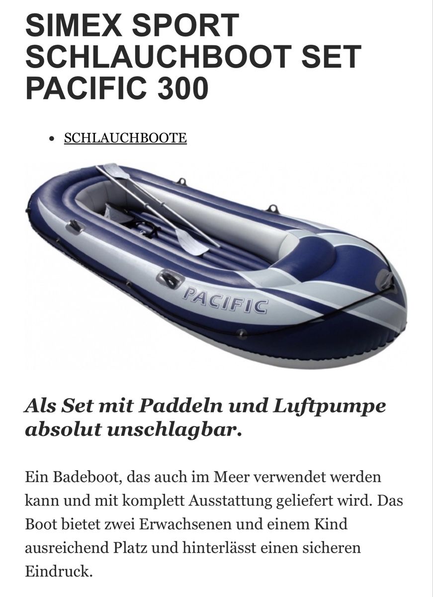 Barche: Schlauchboot – Usato da Möhlin venduto da Palessandro91